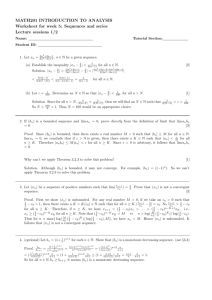 MATH201 INTRODUCTION TO ANALYSIS Worksheet for week 5