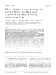 Effects of protein energy supplementation during pregnancy on