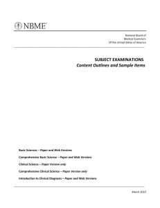 Sample questions from the NBME