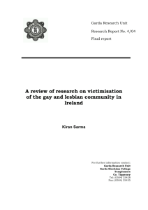 A Review of research on victimisation of gay and lesbian community