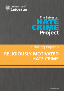 Briefing Paper 5: Religiously Motivated Hate