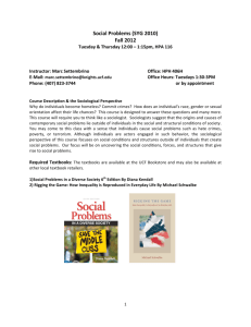 Social Problems – Syllabus Fall 2012 (UCF)