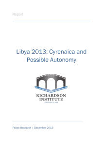 Libya 2013: Cyrenaica and Possible Autonomy