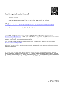 Global Strategy: An Organizing Framework Sumantra Ghoshal
