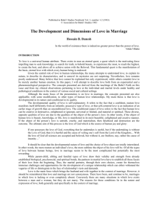 The Development and Dimensions of Love in Marriage