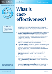 What is cost- effectiveness? - Medical Sciences Division, Oxford