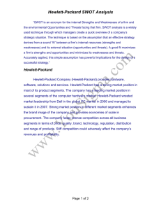 Hewlett-Packard SWOT Analysis