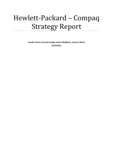 Hewlett-Packard – Compaq Strategy Report