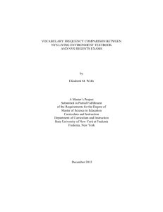 VOCABULARY FREQUENCY COMPARISON BETWEEN NYS