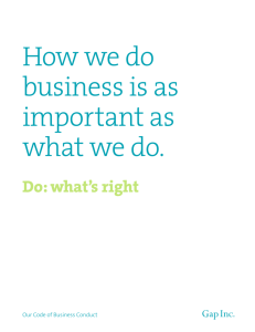 How we do business is as important as what we do.