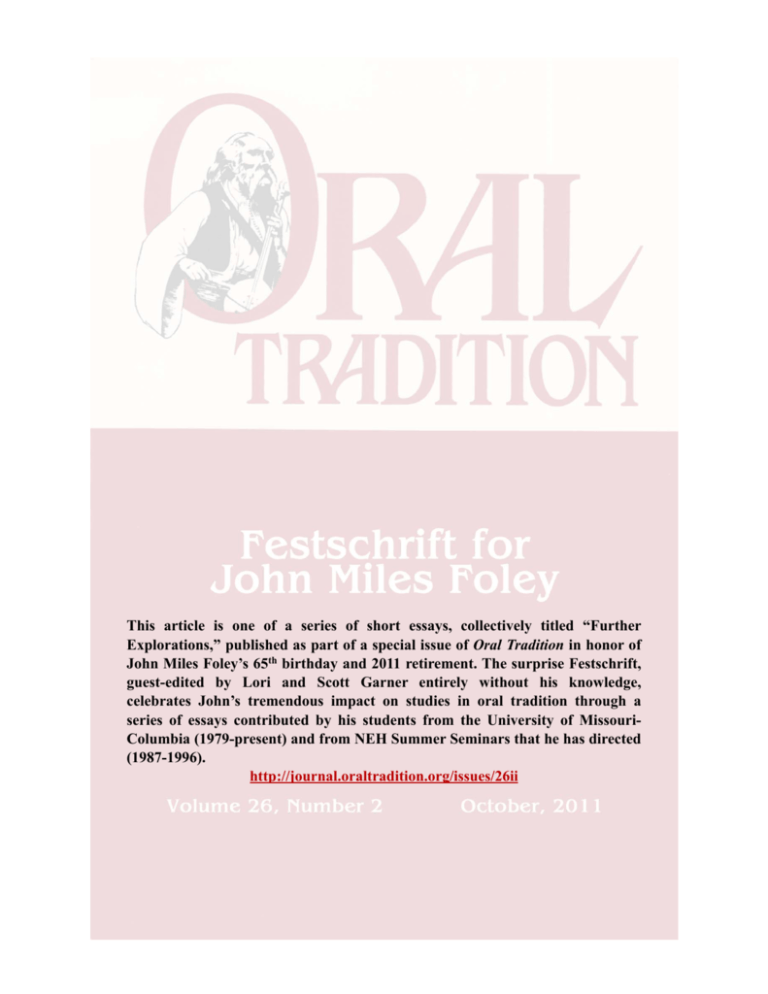 oral tradition research paper