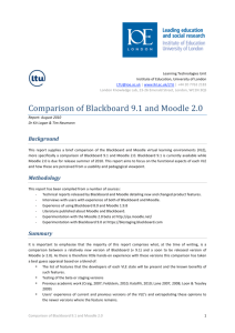 Comparison of Blackboard 9.1 and Moodle 2.0