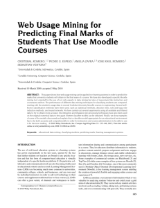 Web usage mining for predicting final marks of students that use