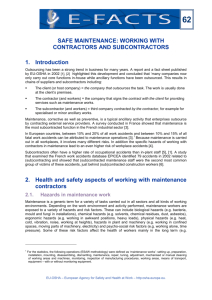 Safe maintenance – Working with contractors and subcontractors
