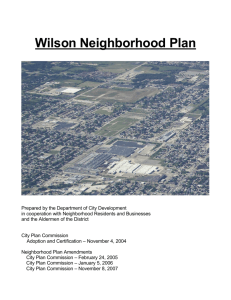 Wilson Neighborhood Plan - City of Kenosha, Wisconsin