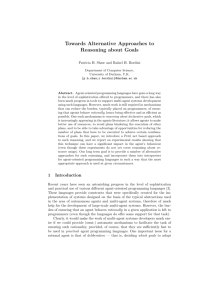 Towards Alternative Approaches to Reasoning about Goals
