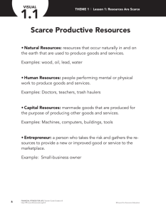 Scarce Productive Resources - Financial Fitness For Life