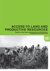 Access to lAnd And productive resources