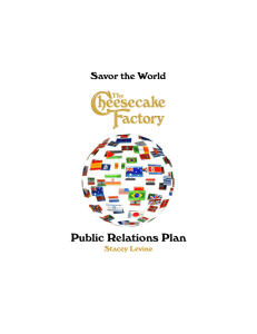 Cheesecake Factory PR Plan