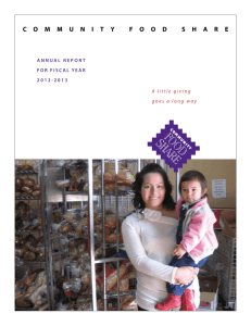 2013 Annual report - Community Food Share