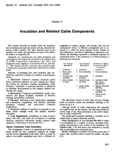 Chapter 8 Insulation and Related Cable