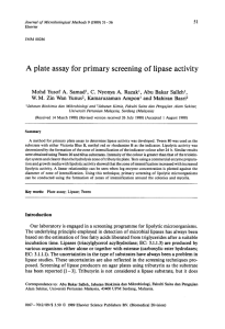 A plate assay for primary screening of lipase activity