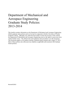 MAE graduate policy handbook - Mechanical and Aerospace