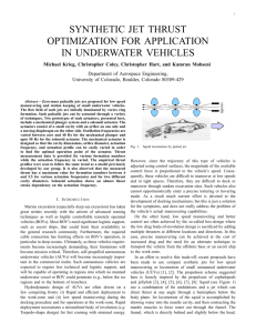 SYNTHETIC JET THRUST OPTIMIZATION FOR APPLICATION IN