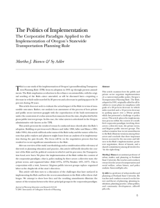 The Politics of Implementation: The Corporatist Paradigm Applied to