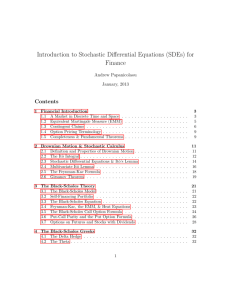 Introduction to Stochastic Differential Equations (SDEs) for Finance