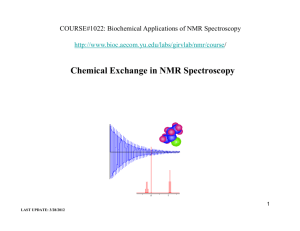 Chemical Exchange in NMR Spectroscopy