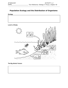 Population Ecology and the Distribution of Organisms