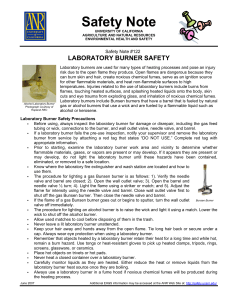 Safety Note #122 Laboratory Burner Safety