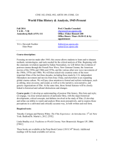 World Film History & Analysis, 1945-Present