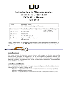 Introduction to Microeconomics Honors Section