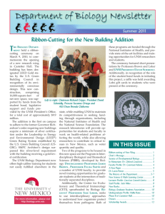 Summer 2011 Newsletter - UNM Biology