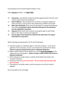 Essay Questions for the Social Studies Chapter 5 Test: Select any
