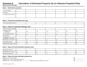 Schedule E Calculation of Estimated Property Tax for Relevant