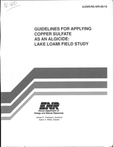 Guidelines for applying copper sulfate as an algicide