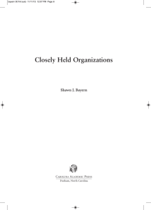 Closely Held Organizations