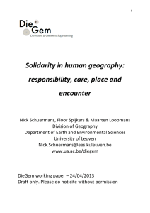 Solidarity in human geography: responsibility, care, place