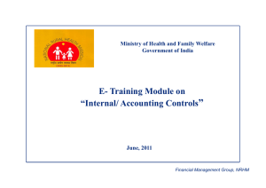 Internal/ Accounting Controls - Ministry of Health & Family Welfare