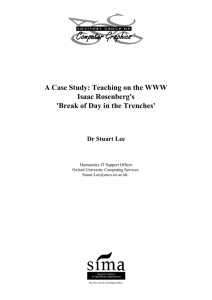 A Case Study: Teaching on the WWW Isaac Rosenberg's 'Break of