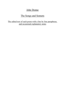 John Donne The Songs and Sonnets