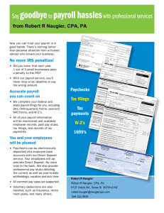 Payroll Services Brochure - Robert R. Naugler, CPA, PA