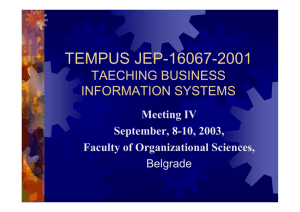 the faculty of economics subotica - tempus project jep-16067-2001