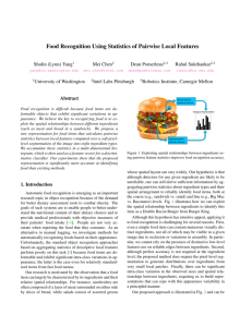 Food Recognition Using Statistics of Pairwise Local
