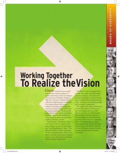 To Realize the Vision - University of Miami School of Business