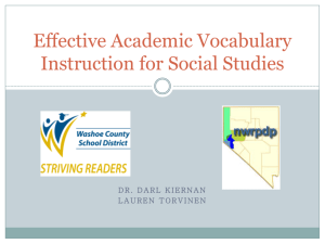 Effective Academic Vocabulary Instruction for Social Studies