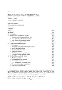 RESUSCITATING REAL BUSINESS CYCLES *
